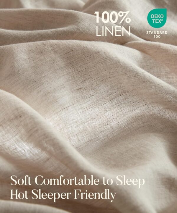 100% France Linen Duvet Cover Set 3 Piece Natural Flax Pillowcase 1 Duvet Cover 2 - Image 4