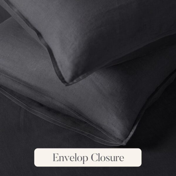 Duvet Cover Set 100% Linen Super Soft Comfortable Chic Lightweight Home Bedding Set Solid Off - Image 4