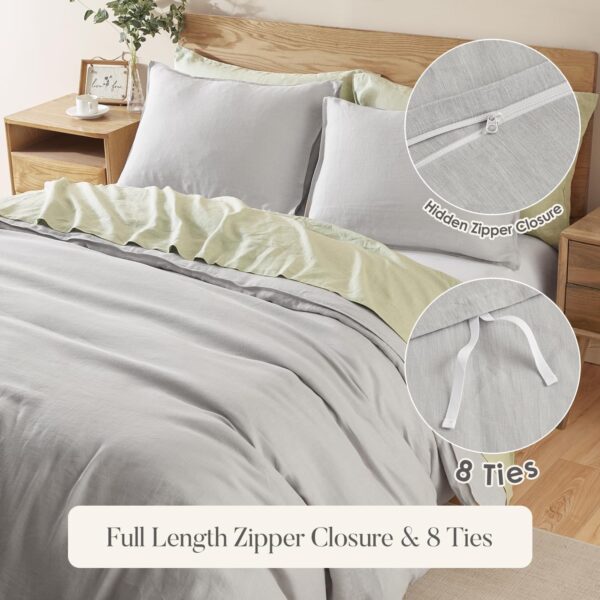 Bedding Duvet Cover Set 100% Linen Breathable Durable Soft Comfy - Image 3