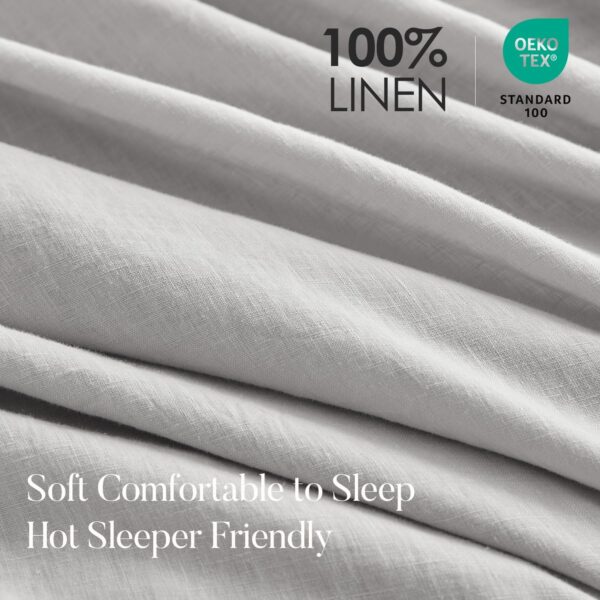 Bedding Duvet Cover Set 100% Linen Breathable Durable Soft Comfy - Image 5