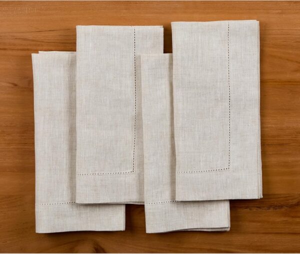 Solid Color 100% Linen Dinner Napkins - Image 2