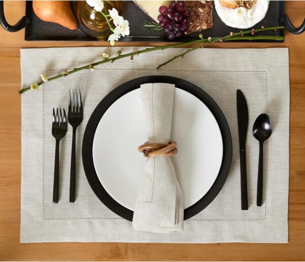 Solid Color 100% Linen Dinner Napkins - Image 3